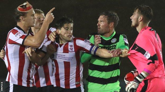 Bradley Collins is confronted