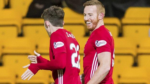 Adam Rooney (right) opened the scoring for Aberdeen