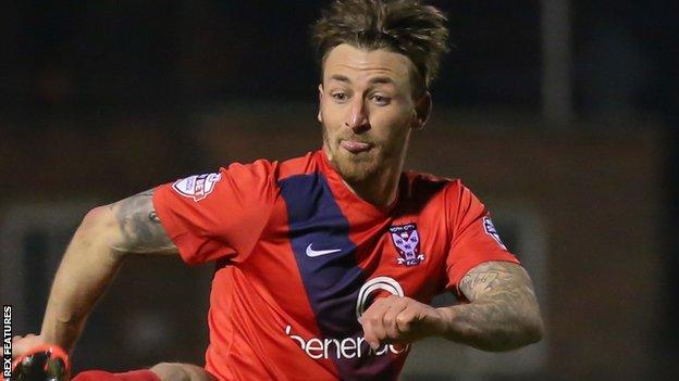 Jake Hyde in action for York City