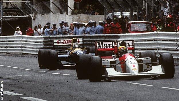 Nigel Mansell and Ayrton Senna in 1992