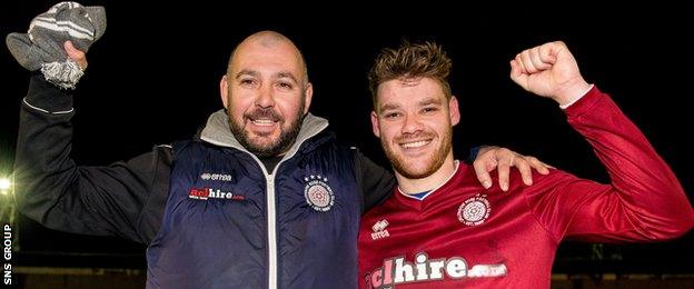 Linlithgow Rose celebrate their Scottish Cup success