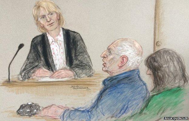 Lord Janner appears in court - court drawing