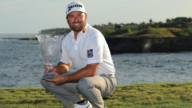 Celebration time for Graeme McDowell after his victory in the Dominican Republic