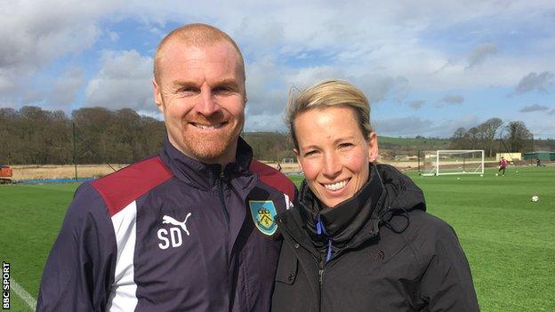 Burnley boss Sean Dyche and Rachel Brown-Finnis