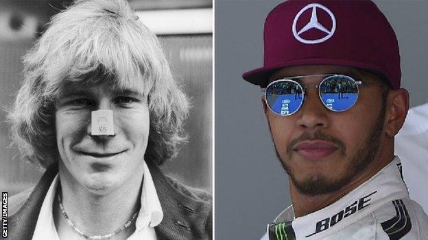 James Hunt and Lewis Hamilton