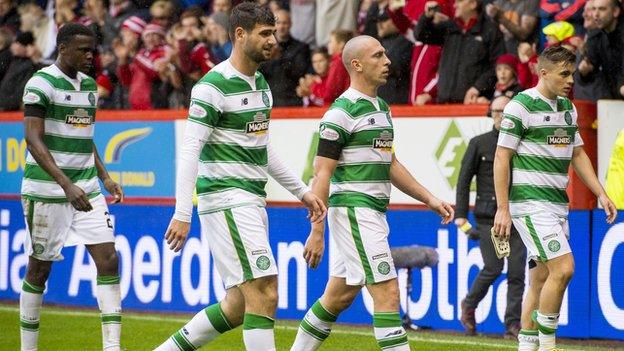 Celtic players looking dejected