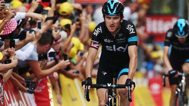 Geraint Thomas in action at the Tour de France