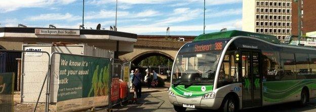 View of Stockport bus station