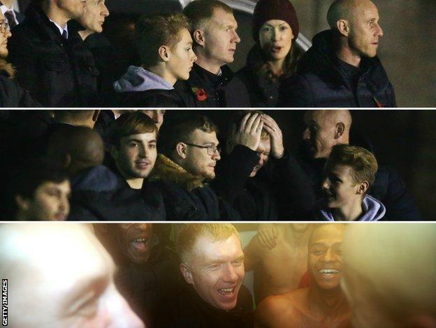 Paul Scholes watches on as Salford City joint-owner