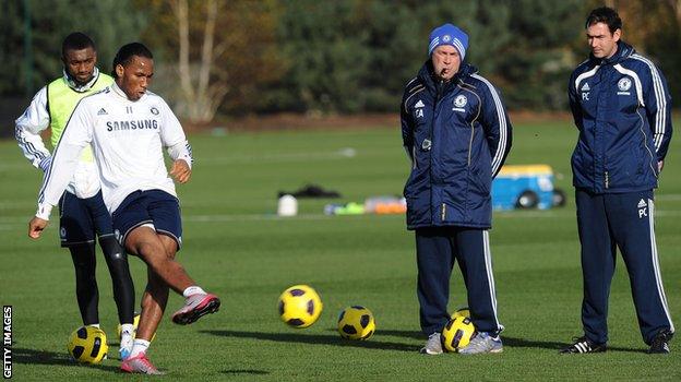 Paul Clement, Carlo Ancelotti and Didier Drogba