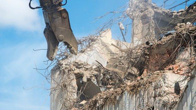 Tower block demolition