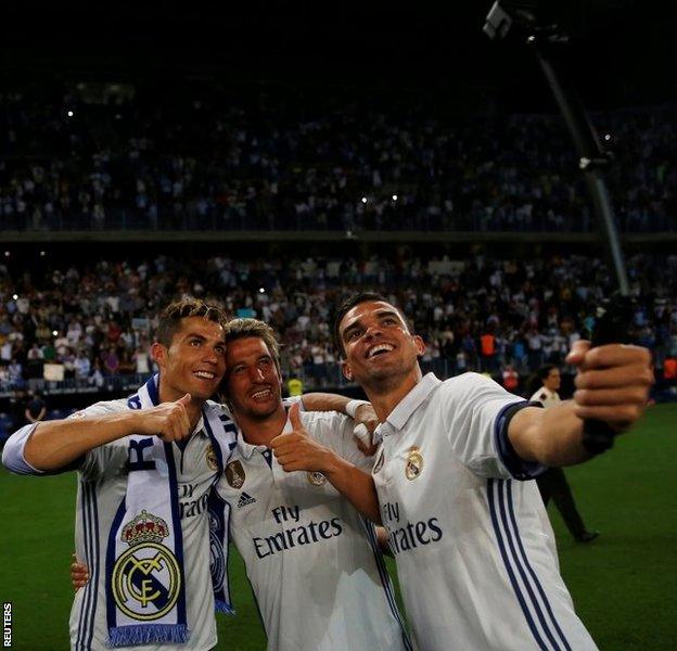 Cristiano Ronaldo, Fabio Coentrao and Pepe