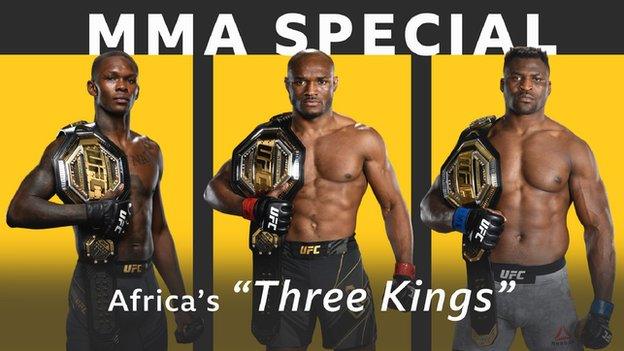 Israel Adesanya, Kamaru Usman and Francis Ngannou