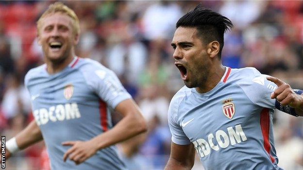 Radamel Falcao scored a hat-trick for Monaco against Dijon