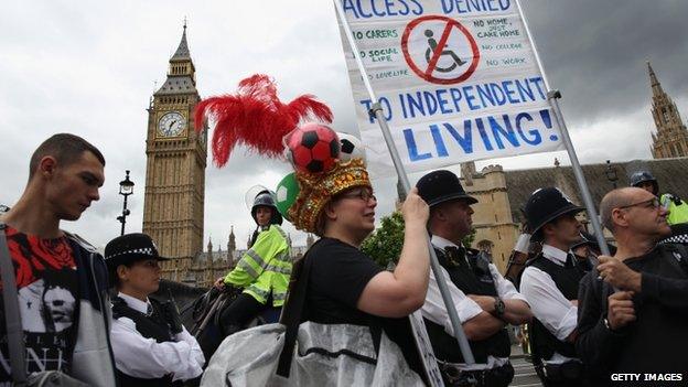 Anti-austerity protests outside Parliament