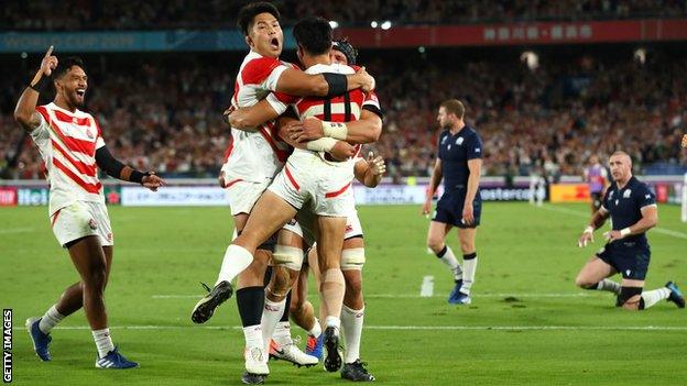 Japan beat Scotland when they met in the Rugby World Cup last year