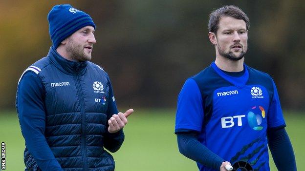 Finn Russell and Peter Horne are Scotland and Glasgow team-mates