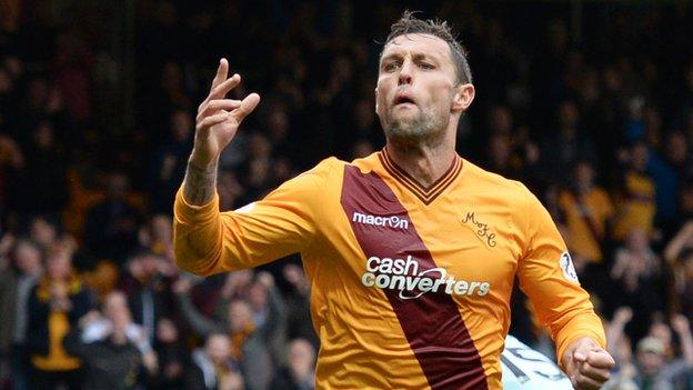 Motherwell scorer Scott McDonald celebrates