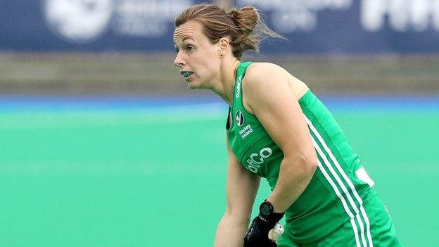 Megan Frazer in action during last year's Olympic qualifying tournament in Banbridge