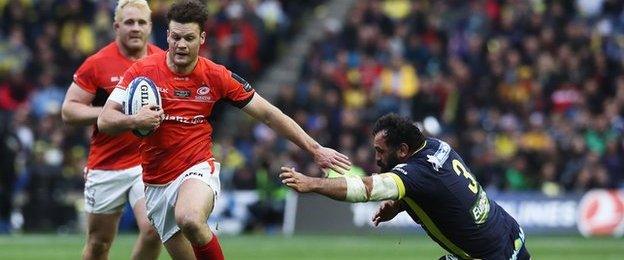 Duncan Taylor in action for Saracens against Clermont in the European Champions Cup final