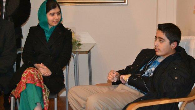 Malala visited Ahmad to offer her support to him and his family