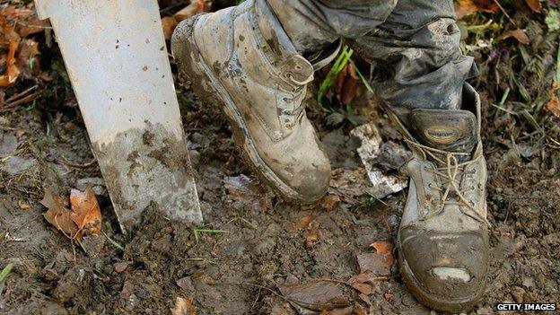 Pair of construction boots