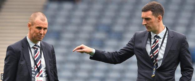 Kenny Miller and Lee Wallace at Hampden for the Scottish Cup semi-final