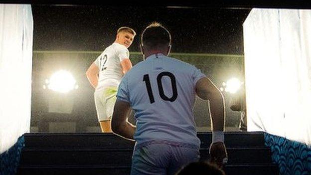 Owen Farrell leads out his team for the semi-final against New Zealand