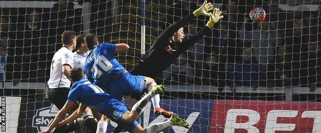 Jake Gray gives Hartlepool the lead against Derby