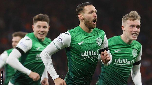 Martin Boyle was the hat-trick hero for Hibernian at Hampden