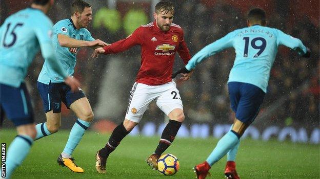 Manchester United full-back Luke Shaw