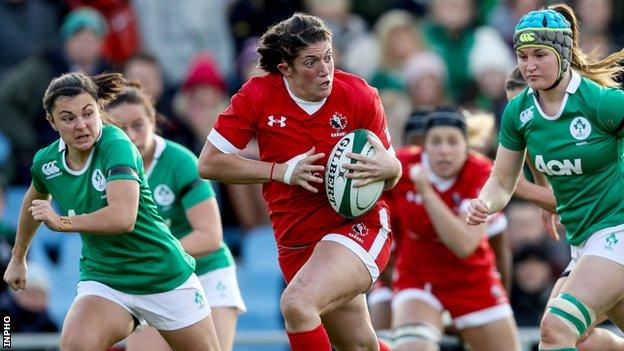 Laura Russell produces an attack for the dominant Canadians at the UCD Bowl