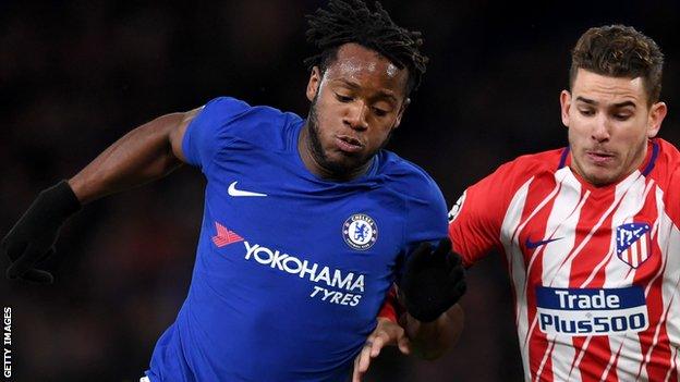 Michy Batshuayi plays against Atletico Madrid