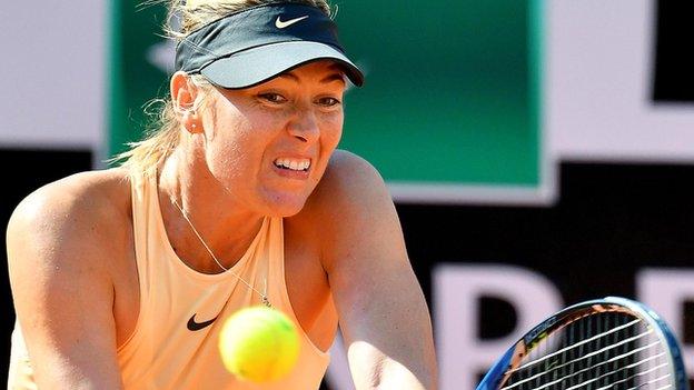 Maria Sharapova beats Jelena Ostapenko in Rome