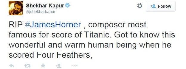 Shekhar Kapur tribute to James Horner