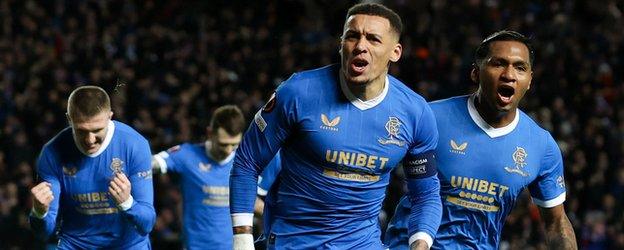 James Tavernier celebrates v Dortmund