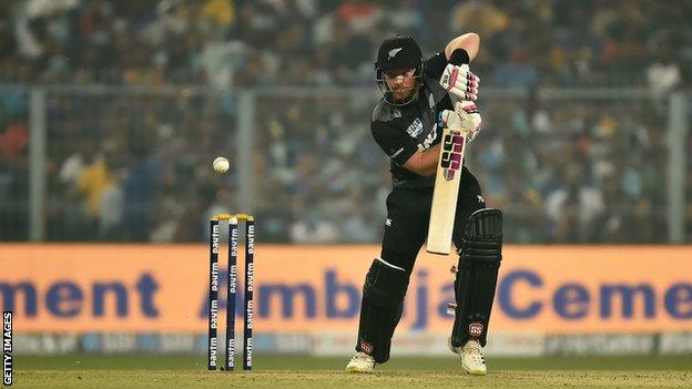 Tim Seifert playing for New Zealand against India in a T20 international