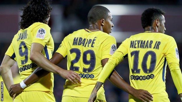 Cavani, Mbappe and Neymar