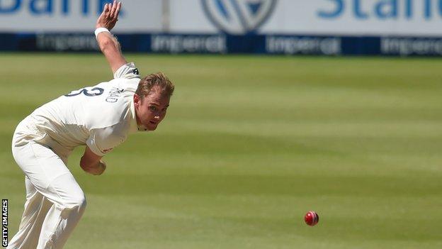 Stuart Broad in action for England