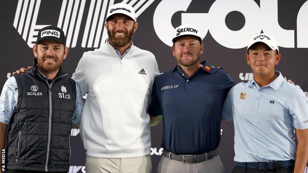 Louis Oosthuizen, Dustin Johnson, Graeme McDowell and Ratchanon Chantananuwat