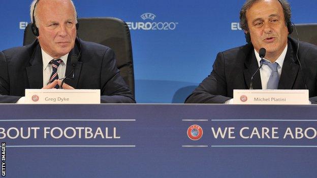 Greg Dyke and Michel Platini