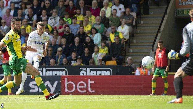 Ezgjan Alioski scores his second goal of the season