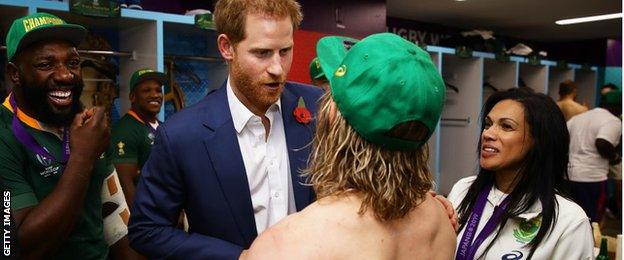 Prince Harry and Faf de Klerk