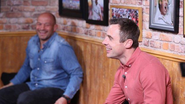 Rory Best and Tommy Bowe share a laugh on the new weekly programme