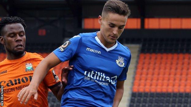 Josh Hare in action for Eastleigh