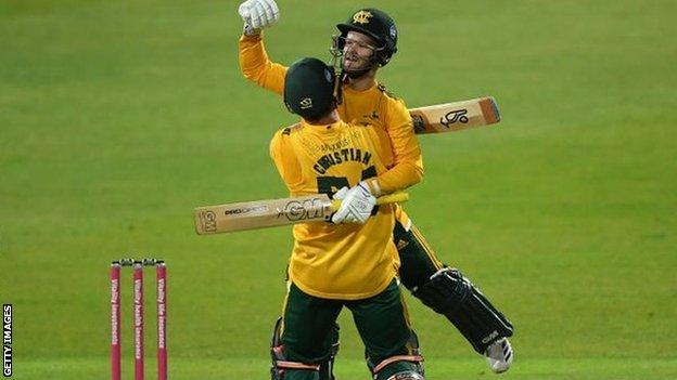 Notts T20 captain Dan Christian helped Ben Duckett see their side to a one-sided six-wicket win over Surrey in the Blast final with more than six overs to spare