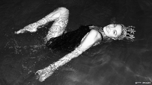 Esther Williams in the water in the 1950s