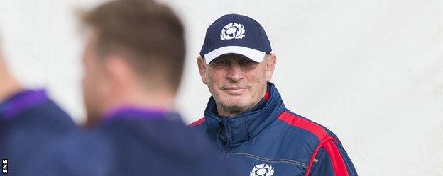 Scotland coach Vern Cotter looks calm during training