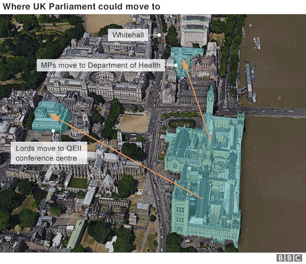 Map showing where MPs and peers might move to