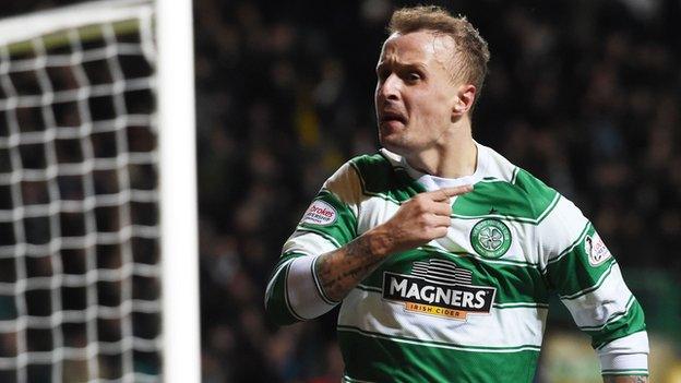 Celtic's Leigh Griffiths celebrates against Partick Thistle